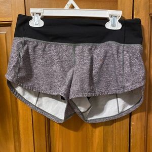 Lululemon speed up low-rise lined short 2.5 color heather lux multi black size 2